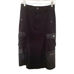 MARITHE FRANCOIS GIRBAUD WOMEN'S BLACK CARGO SKIRT. SIZE 6. VERY UNIQUE!